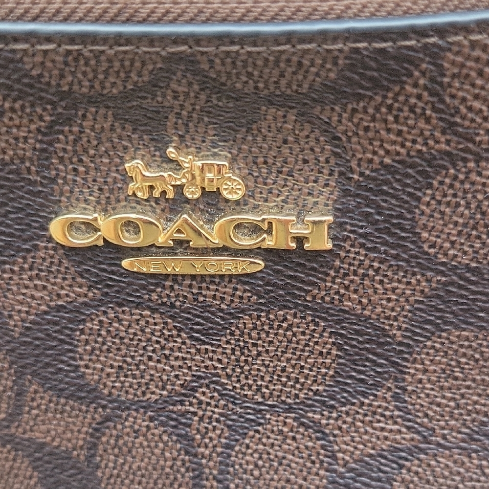 Coach Teri Shoulder Bag  Black and Walnut with Gold Accents - Picture 2 of 14